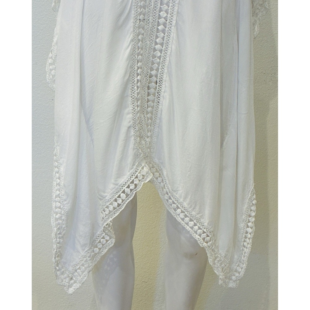 Tommy Bahama Lace Trim Tunic Caftan Swim‎ Cover Up White XS Beach Resort Coastal - Picture 2 of 11